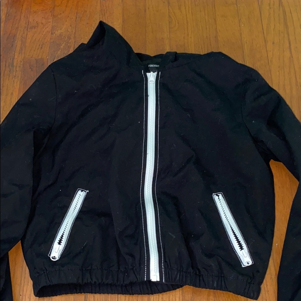 Forever 21 cropped zip up jacket